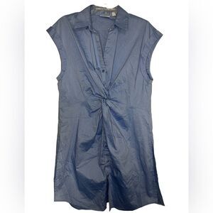 New York & Company Chambray Knot Front Shirt Dress size Large NWT